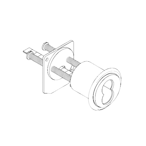 C953 SFIC RIM CYLINDER HOUSINGL/CORE, SATIN CHROME