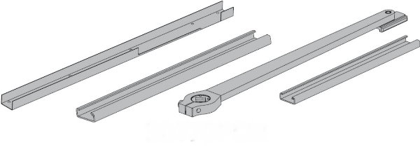 2810 OFFSET PIVOT ARM LH ANDKBw/TRACK & CONCEALED CHANNEL