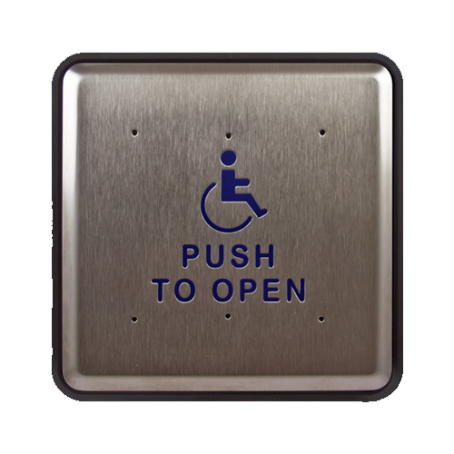 6" SQUARE HANDICAP SWITCH HC LOGO-PUSH TO OPEN HARDWIRE