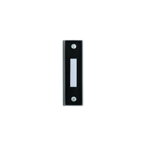 DOORBELL BUTTON , BLACK WITH  WHITE BAR, PLASTIC