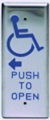 HANDICAP ARROW LEFT 1-3/4" HC LOGO, PUSH TO OPEN, NARROW