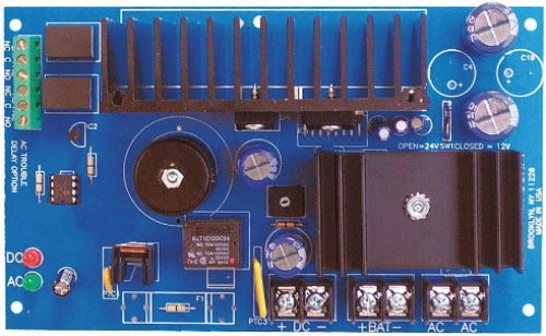 SUPERVISED POWER SUPPLY BOARD 12/24VDC @ 6amps